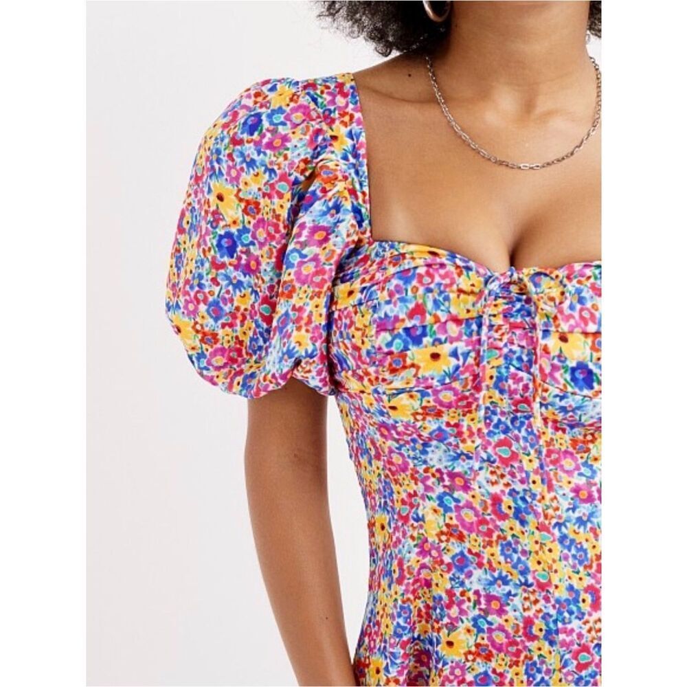 For Love & Lemons Floral Puff Sleeve Mini Dress- Size M